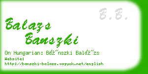balazs banszki business card
